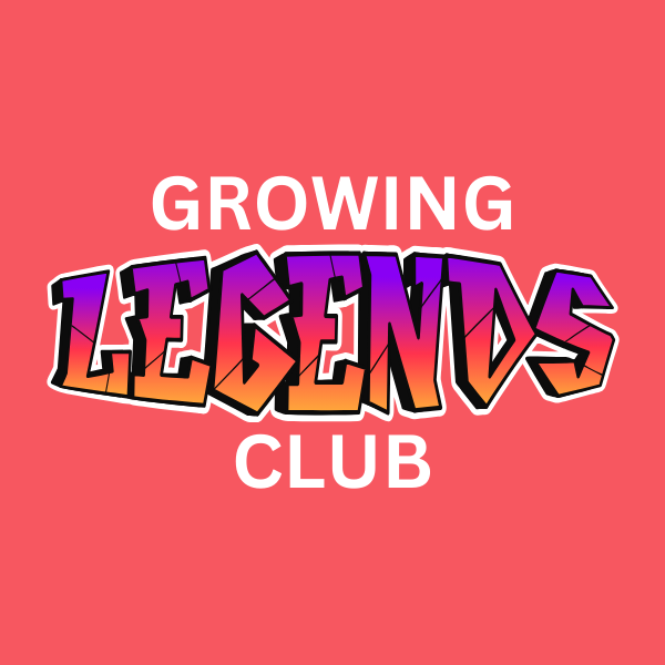 Graowing Legends with 'Legends' the word in a special font graphic.
