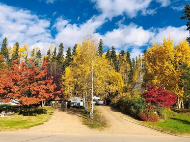 fifth place submission. Image is of a fall scene with beautiful blue skies and white fluffy clouds. The link takes you to the image page with another link to see the image at full size.