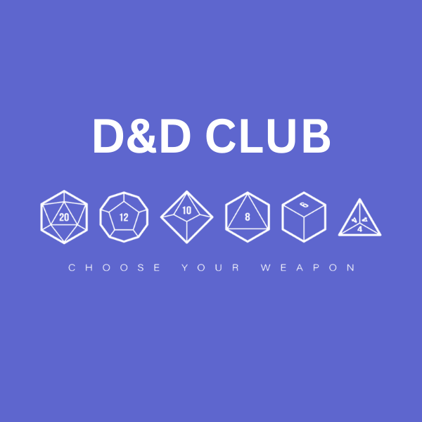 Teen Dungeons and Dragons Club with Dice.